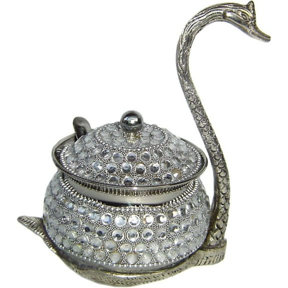 Rastogi Handicrafts Dessert Spoons Asian Flatware Party Set Stainless with Copper Handles Cutlery,Set of 6