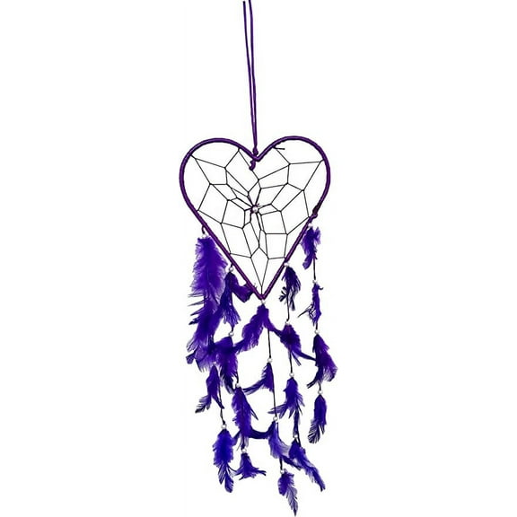 Rastogi Handicrafts Dream Catchers Wall Decor, Decoration Decor Nursery Room Hanging Home Car Handmade Feather Bedroom (Big Blue-2 Heart)