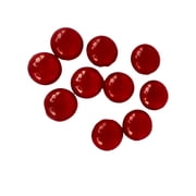 Rastogi Handicrafts Glass Gems Decoration Pebbles One Side Flat Size - 20 mm RED, 10 PCS