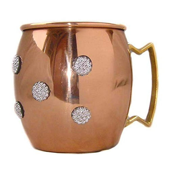 Rastogi Handicrafts Hand Made Pure Copper Moscow Mule Mug / Cup 16 Ounce Decorated with Water Proof Embellishment (1)
