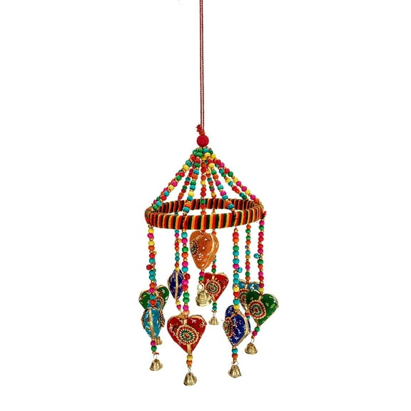 Rastogi Handicrafts Handmade Cotton Crafted Home Decoration Hanging Door (Heart Jhumer)