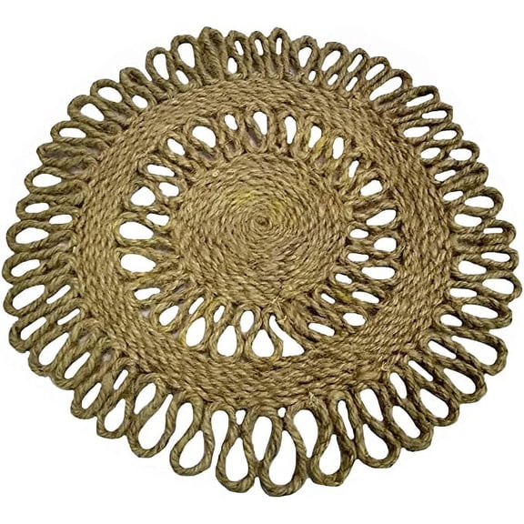 Rastogi Handicrafts Handmade Rattan Placemats Eco-Frindly Dining Table Wicker for Round WovenPlacemats Size - 12" 1-Piece (LHD-1209)