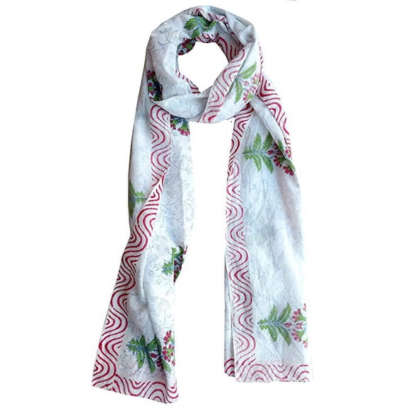 Rastogi Handicrafts Indian traditional design 70x20 inch mini Stoll, Scarf and Sarong for girls 100% Pure cotton (24 Scarf)