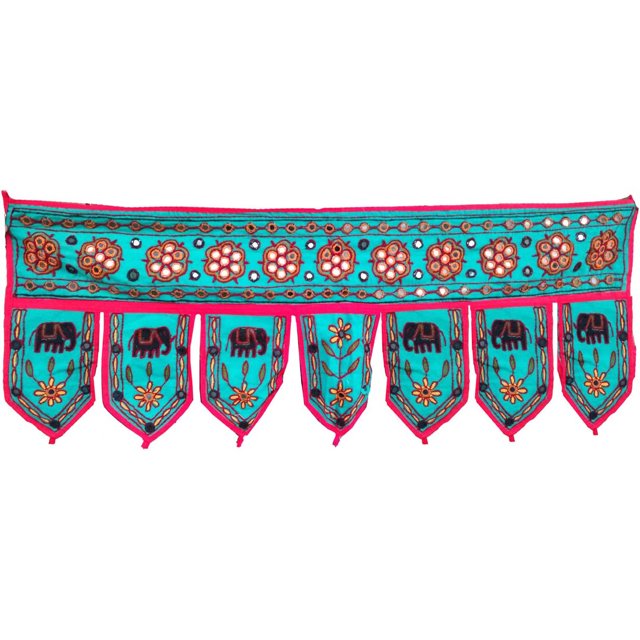 Rastogi Handicrafts Mirror Wall Hanging Toran Elephant and Flower Hand ...