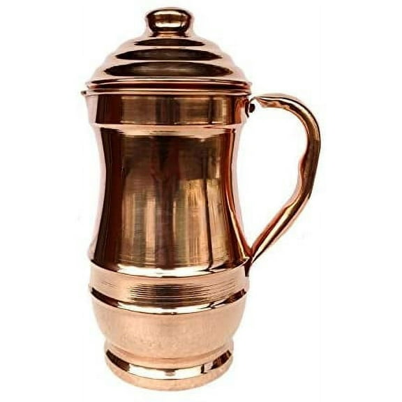 Rastogi Handicrafts Pure Copper Maharaja Jug Copper Pitcher for Ayurveda Health Benefit