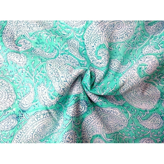 Rastogi Handicrafts Pure Cotton Hand Block Printed Fabric Size 1 Yard (Fabric 18)