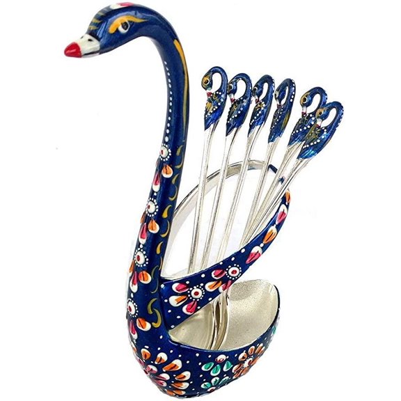 Rastogi Handicrafts Silver Plated Cutlery Set (Pack of 7) Espresso, Tea,Dessert, Sugar Spoon