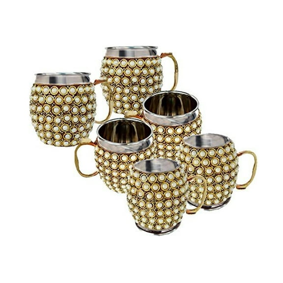 Rastogi Handicrafts Stainless Steel Beer, Vodka, Wine, Cocktail, Mocktail, Juice, Cold drink Mule Moscow Mug -Cup (6)