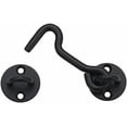 thumbnail image 1 of 4” Privacy Hook and Eye Gate Door Latch Easy Lock for Sliding Barn Doors, Black, 1 of 3