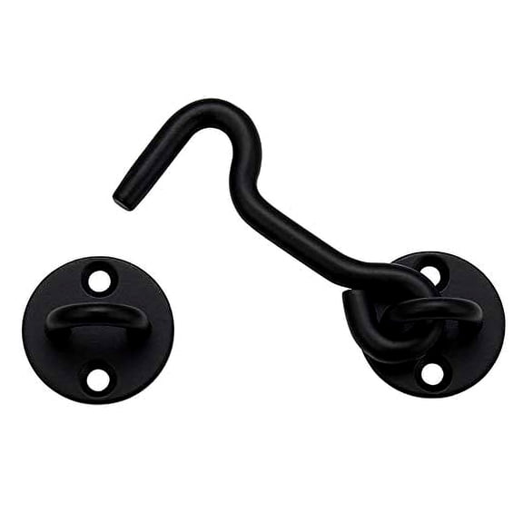 Raswik 4 Privacy Hook and Eye Gate Latch Easy Lock for Barn Door, Black