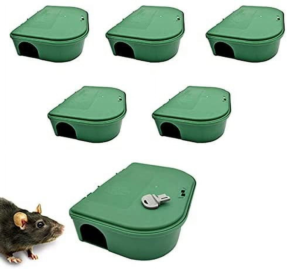 Venditor 6 Pack Mouse Bait Station with 6 Keys Child and Pet Safe Rodent  Bait Stations with Free User Manual and 2 Bonus Ant Poison Stations; No Bait