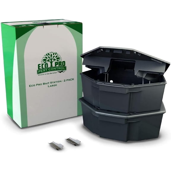Rat Bait Stations 2-Pack | Refillable Outdoor Mouse Station with Locks & Keys Weather-Resistant Rodent Box for Indoor Pet Kid-Safe Trap Alternative - Large Size