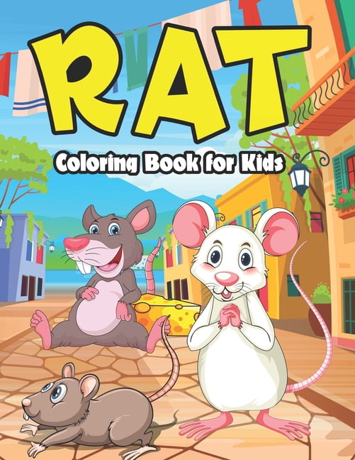 Rat Coloring Book For Kids: A Children Animal Activity Rat Coloring ...