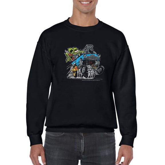 Rat Fink Big Wheels Sweatshirt Men -T-Line Designs, Male x-Large