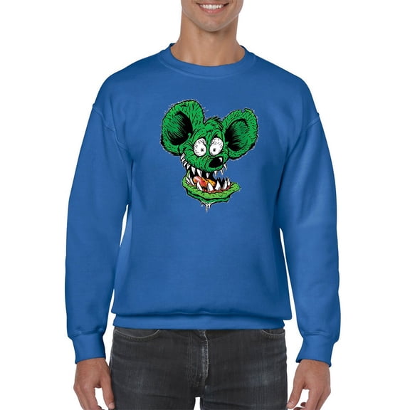 Rat Fink Creepy Face Sweatshirt Men -T-Line Designs, Male Small