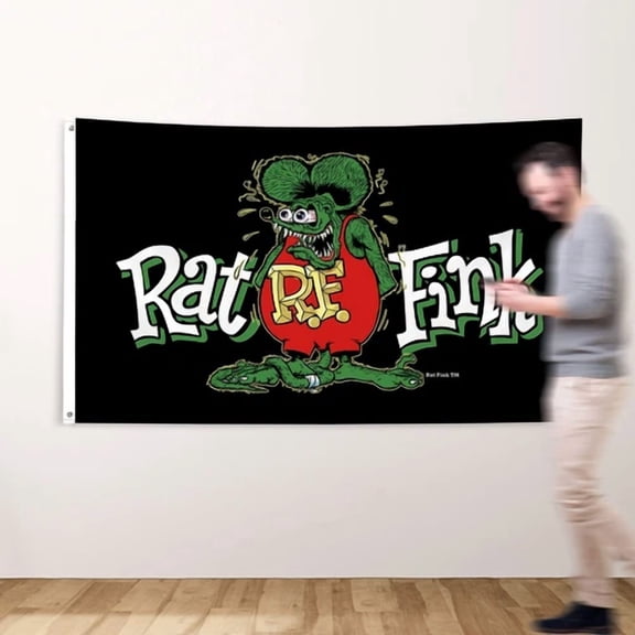 Rat Fink Hot Rod Flag 3X5 Ft Banner Matco Cloth Ford Chevy Mustang Mopar Banner