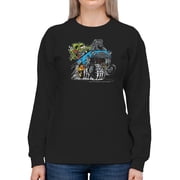 Rat Fink Pop Wheelie Hot Rod Sweatshirt Women -T-Line Designs, Female Large