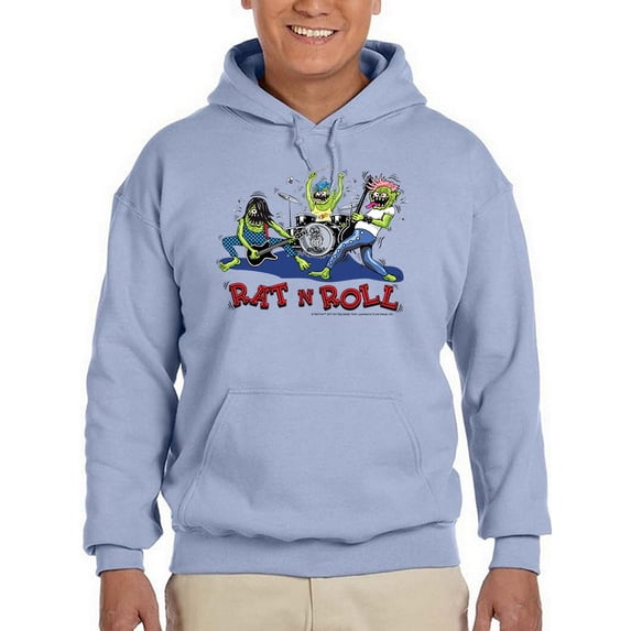 Rat Fink Rat N Roll Hoodie Men -T-Line Designs, Male XX-Large