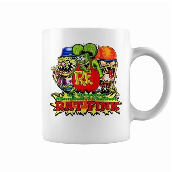 Rat Fink Ratfink Cartoon Hot Rod Spooky Rat Coffee Mugs