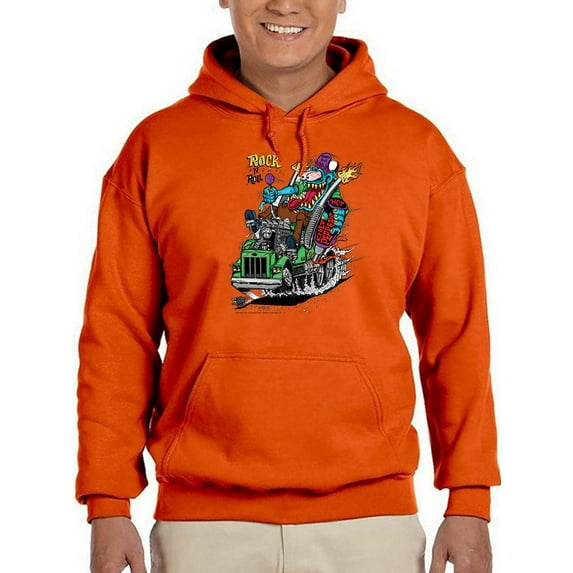 Rat Fink Rock N Roll Trucker Hoodie Men -T-Line Designs, Male 3X-Large
