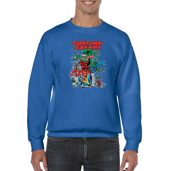 Rat Fink Surfink Red Hot Rod Sweatshirt Men -T-Line Designs, Male Large