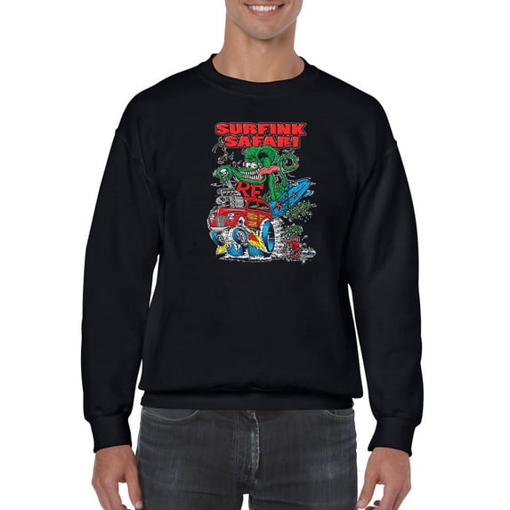 Rat Fink Surfink Red Hot Rod Sweatshirt Men -T-Line Designs, Male XX-Large