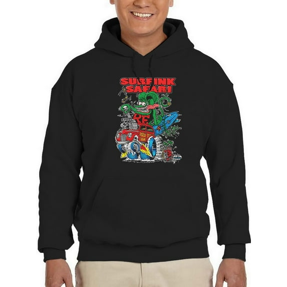 Rat Fink Surfink Safari Hoodie Men -T-Line Designs, Male x-Large