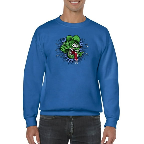 Rat Fink Through Hole Face Sweatshirt Men -T-Line Designs, Male Medium