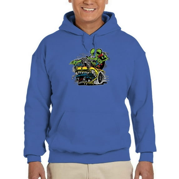 Rat Fink Yellow Hot Rod Devourer Hoodie Men -T-Line Designs, Male 3X-Large
