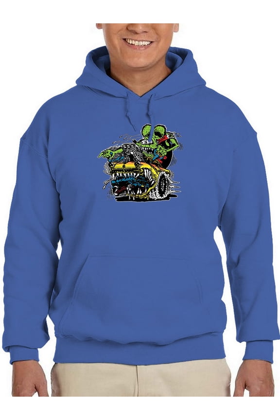 Yellow Hot Rod Devourer Hoodie Men -T-Line Designs, Male XX-Large
