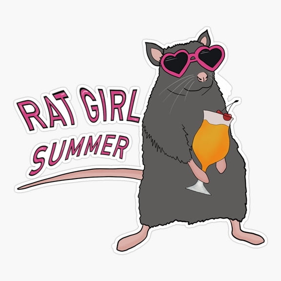 Rat Girl Summer Cute Rat Vinyl Decal Sticker