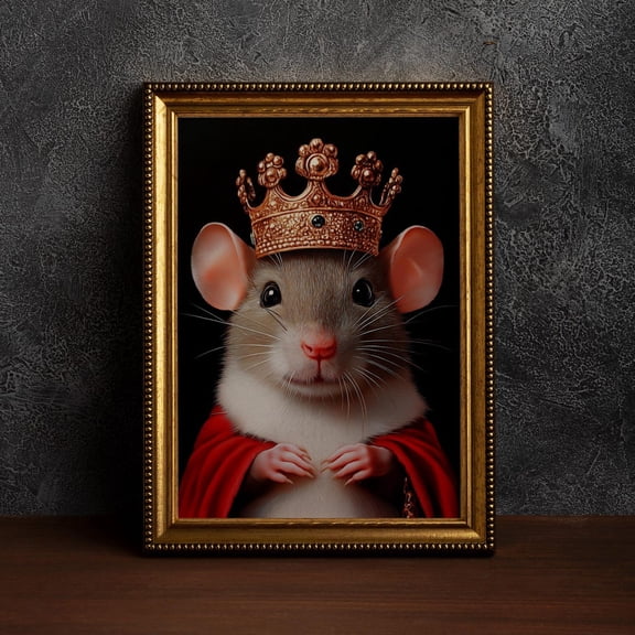 Rat King Dark Academia Animal Wall Art Gothic Rat Print Vintage Mouse Rat Lover Gift King