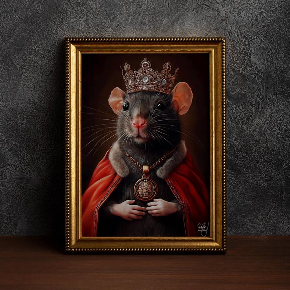 Rat King Wall Art Dark Academia Animal Gothic Rat Vintage Rat King Mouse