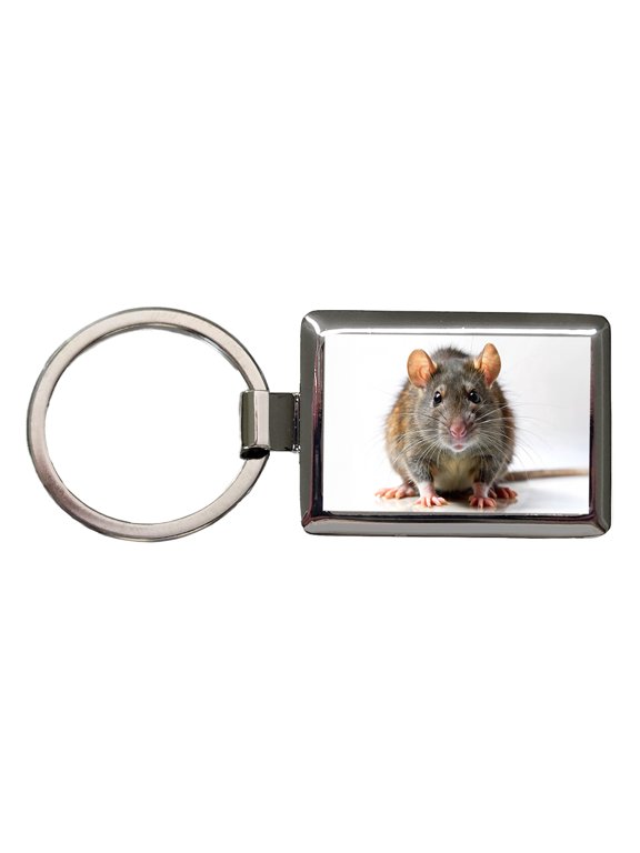 Rat Metal Rectangle Keychain