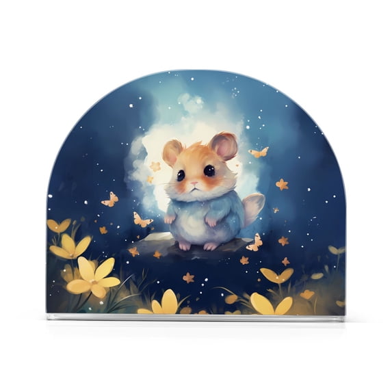 Rat Mouse Flowers Sky Napkin Holder for Table Clear Napkin Stand Paper Holder Acrylic Organizer Dispenser Napkins for Dinner Kitchen Restaurant Room
