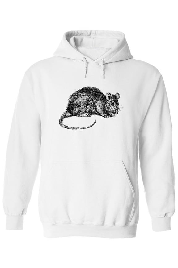 Rat (Rattus) Sketch Hoodie Men -Image by Shutterstock, Male x-Large