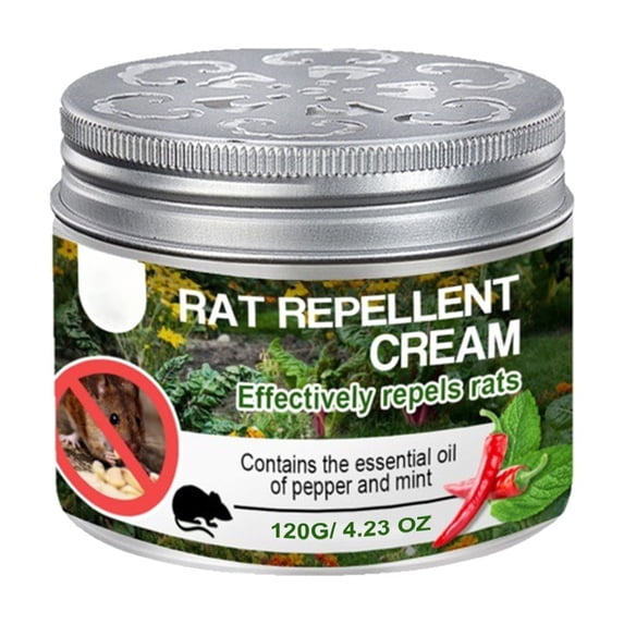 Rat Repellent Cream for Garden and Home Use Plant Extract Formula Non Toxic Rodent Deterrent with Essential Oils for Outdoor Indoor Protection 120g Jar