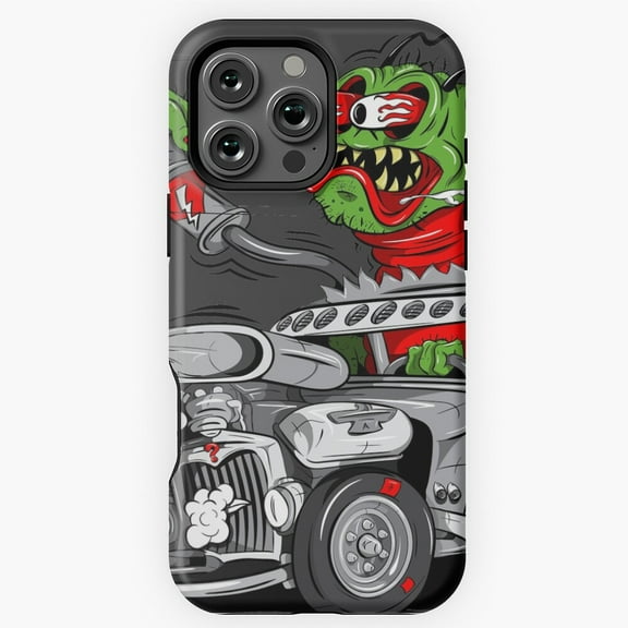 Rat Rod Car Show Illustration Hot Rod Phone Case for iPhone 16 15 14 13 12 11 Pro Max