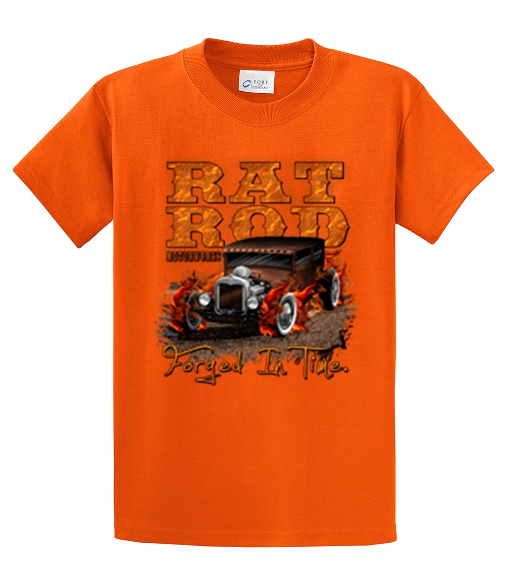 Rat Rod Tee Shirt Rat Rod With Flames Forged In Time Hotrod Racing rat-rod-tee-shirt-rat-rod-with-flames-forged-in-time-hotrod-racing