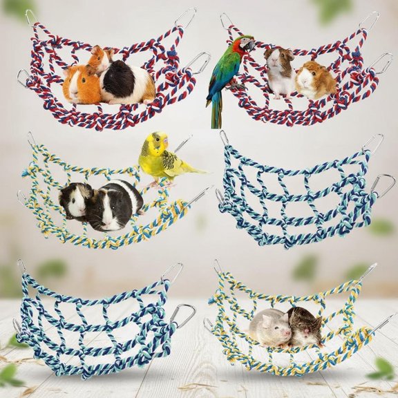 Rat Ropes for Cage Accessories Climbing Rope Toys for Pet Hammock Cotton Bridge Ladder for Small Animal Habitat Play