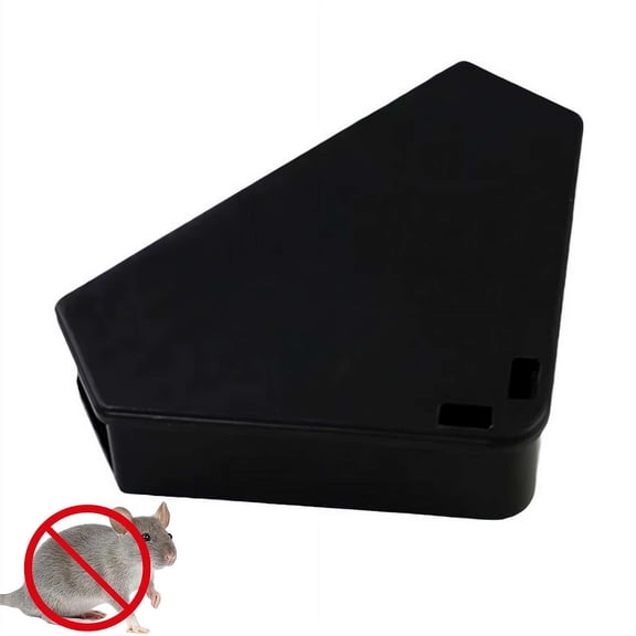 Rat Station Box with Keys, Rat Bait Stations, Lockable Tamper-Resistant Rodent Bait Boxes, Reusable & Long-Lasting Pest Control Stations Indoor & Outdoor - Black