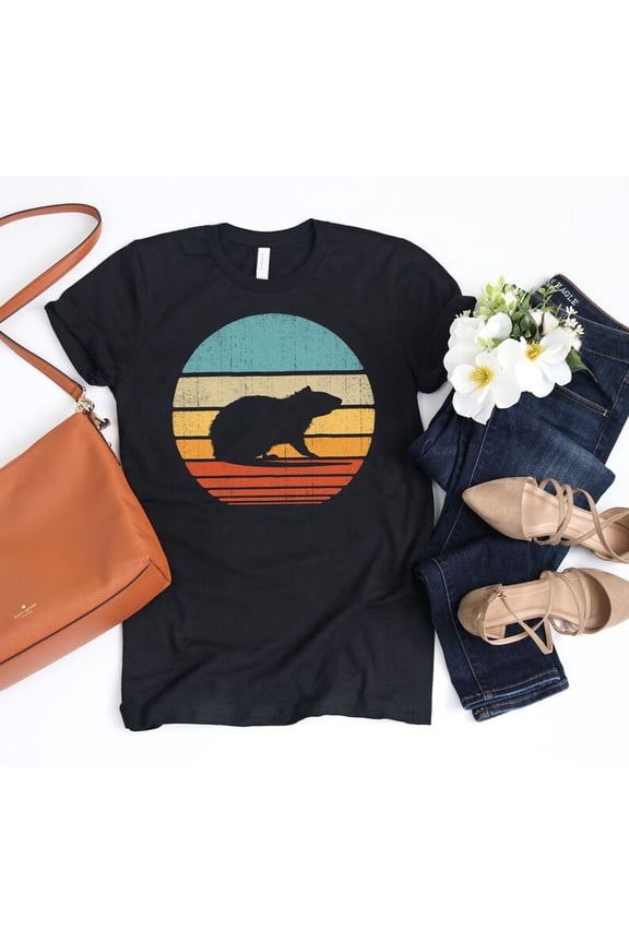 Rat Sunset Shirt Retro Rodent Lover Gift Vintage Mouse Graphic Cotton,for men and women up to 5XL