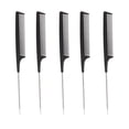 thumbnail image 1 of Rat Tail Combs, Pintail Comb Styling Hair Comb Fine Teeth Smoothing Rounded Surfaces Pointed Hair Parting Combs 10pcs, 1 of 5