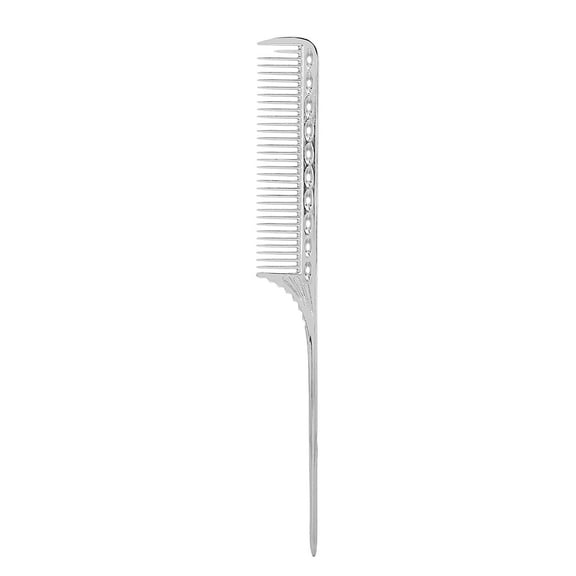 Rat Tail Hair Comb, Professional Salon Hairdressing Styling Comb Barber, Aluminum Metal Comb, Portable Styling Tools(Silver)