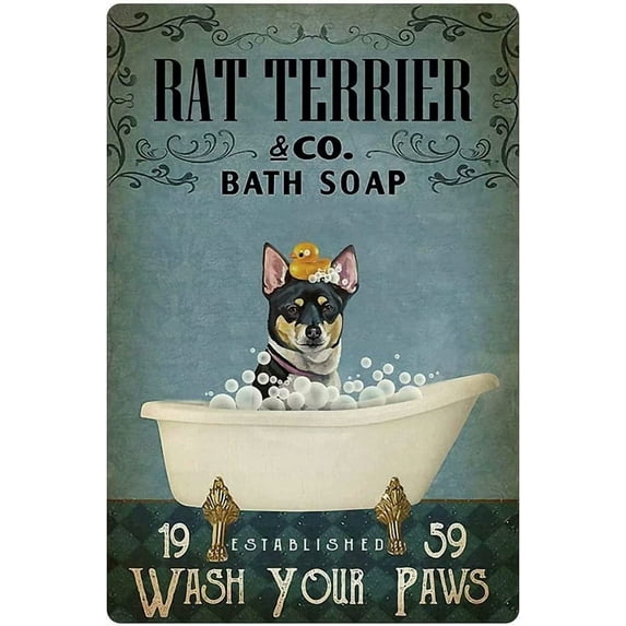 Rat Terrier Bath Soap Jigsaw Puzzles 120 Piece For Adults -Wash Your Paws Bathroom Wooden Puzzle Fun Games Stress Relief Toys For Home Decor Living Room Decor