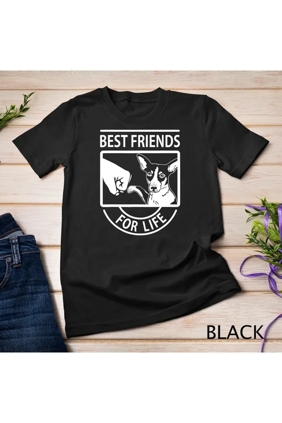 Rat Terrier Best Friends For Life Dog Pet Breed Animal Graphic Tee,for unisex up to 5XL