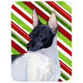 thumbnail image 1 of Rat Terrier Candy Cane Holiday Christmas Glass Cutting Board - Large, 1 of 1