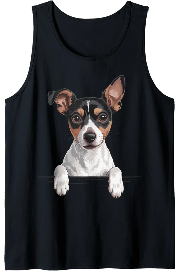 Rat Terrier Cute Peeking Rattie Dog Lover Tank Top Size S-3XL