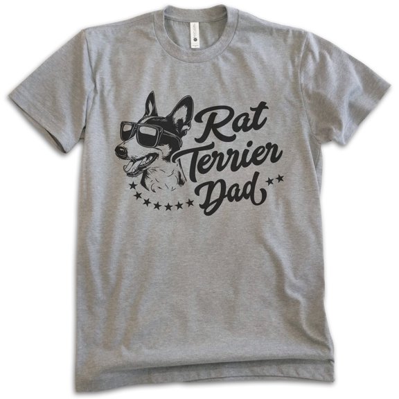 Rat Terrier Dad, Unisex Men's Shirt, Rat Terrier Owner, Funny Dog Dad Gift, Dark Heather Gray, X-Large