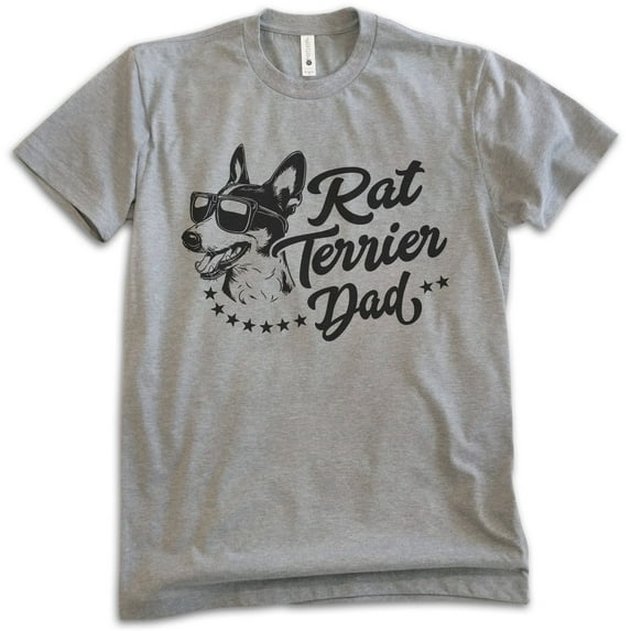 Rat Terrier Dad, Unisex Men's Shirt, Rat Terrier Owner, Funny Dog Dad Gift, Dark Heather Gray, XX-Large